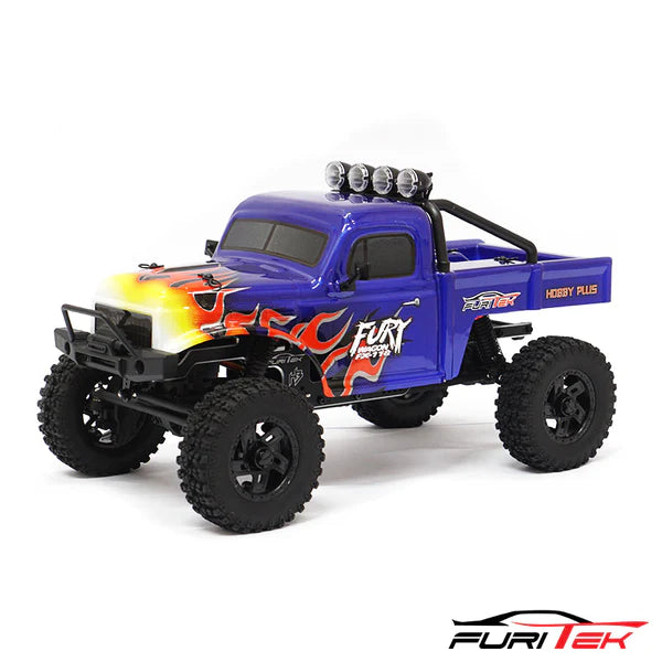 Furitek FX118 FURY WAGON RTR BRUSHLESS 1/18 RC CRAWLER KIT (Blue with Flames)