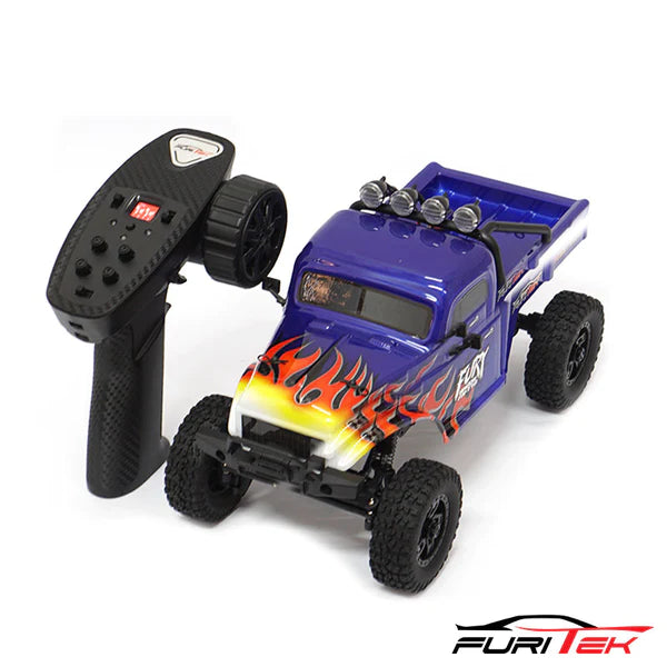 Furitek FX118 FURY WAGON RTR BRUSHLESS 1/18 RC CRAWLER KIT (Blue with Flames)